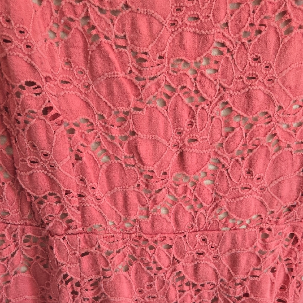 Maeve Coral Lace Mini Dress - Picture 3 of 4